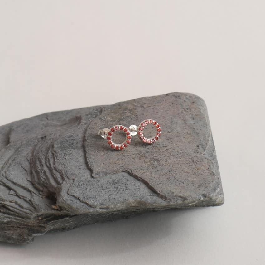 Circle Stone Earrings