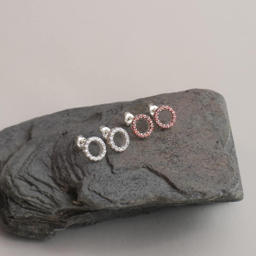 Circle Stone Earrings